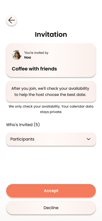 MeetMe! invitation screen on a mobile device